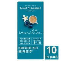 Bowl & Basket Specialty Vanilla Aluminum Espresso Capsules, 0.194 oz, 10 count