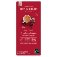 Bowl & Basket Specialty Colombian Aluminum Espresso Capsules, 0.194 oz, 10 count, 1.94 Ounce