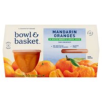Bowl & Basket Mandarin Oranges in White Grape & Lemon Juice from Concentrate, 4 oz, 4 count