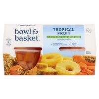 Bowl & Basket Tropical Fruit in White Grape and Lemon Juice, 4 oz, 4 count, 16 Ounce