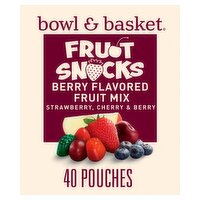 Bowl & Basket Berry Flavored Fruit Mix Snacks, 0.8 oz, 40 count