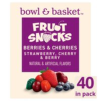 Bowl & Basket Berries & Cherries Fruit Snacks, 0.8 oz, 40 count