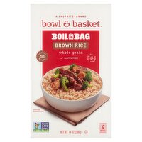 Bowl & Basket Boil in Bag Whole Grain Brown Rice, 4 count, 14 oz, 14 Ounce