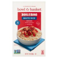 Bowl & Basket Boil in Bag Enriched Long Grain White Rice, 4 count, 14 oz, 14 Ounce
