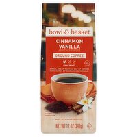 Bowl & Basket Cinnamon Vanilla Light Roast Ground Coffee, 12 oz, 12 Ounce