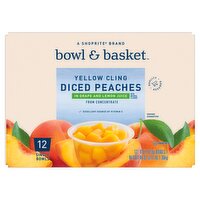 Bowl & Basket Yellow Cling Diced Peaches in Grape and Lemon Juice, 4 oz, 12 count