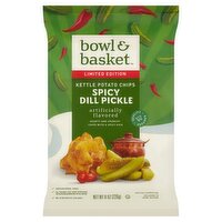 Bowl & Basket Spicy Dill Pickle Kettle Potato Chips Limited Edition, 8 oz
