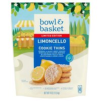 Bowl & Basket Limoncello Cookie Thins Limited Edition, 4 oz, 4 Ounce