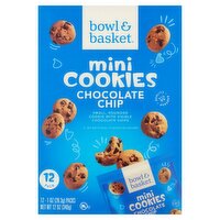 Bowl & Basket Chocolate Chip Mini Cookies, 1 oz, 12 count, 12 Ounce