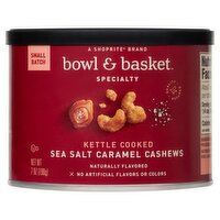 Bowl & Basket Specialty Kettle Cooked Sea Salt Caramel Cashews Small Batch, 7 oz