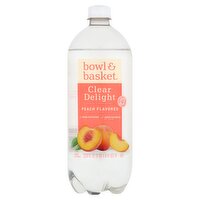 Bowl & Basket Clear Delight Sparkling Peach Flavored Beverage, 33.8 fl oz