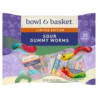 Bowl & Basket Sour Gummy Worms Limited Edition, 20 count, 8.46 oz