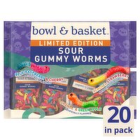 Bowl & Basket Sour Gummy Worms Limited Edition, 20 count, 8.46 oz