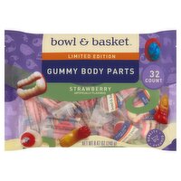 Bowl & Basket Strawberry Gummy Body Parts Limited Edition, 32 count, 8.47 oz