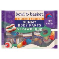 Bowl & Basket Strawberry Gummy Body Parts Limited Edition, 32 count, 8.47 oz