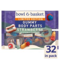 Bowl & Basket Strawberry Gummy Body Parts Limited Edition, 32 count, 8.47 oz