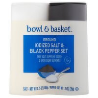 Bowl & Basket Ground Iodized Salt & Black Pepper Set, 5 Ounce