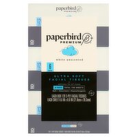 Paperbird Premium White Unscented Ultra Soft Facial Tissues, 3-ply, 720 count