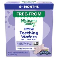 Wholesome Pantry Blueberry Baby Teething Wafers, 6+ Months, 24 Count, 1.76 oz