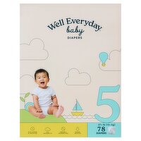 Well Everyday Baby Diapers, Size 5, 27+ lb, 78 count, 78 Each