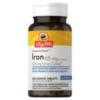 ShopRite Iron Gluten Free Coated Tablets Dietary Supplement, 65 mg, 200 count