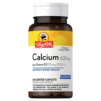 ShopRite Calcium Plus Vitamin D3 Dietary Supplement, 600 mg, 60 count