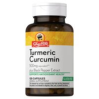 ShopRite Turmeric Curcumin Plus Black Pepper Extract Herbal Supplement, 500 mg, 120 count