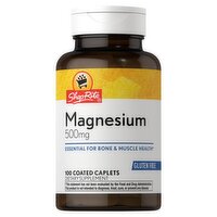 ShopRite Magnesium Gluten Free Coated Caplets Dietary Supplement, 500 mg, 100 count