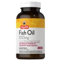 ShopRite Fish Oil Dietary Supplement, 1000mg, 180 count