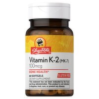 ShopRite Vitamin K-2 (MK-7) Dietary Supplement, 100 mcg, 60 count