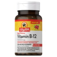 ShopRite High Potency Natural Berry Flavor Vitamin B-12 Dietary Supplement, 5000mcg, 250 Count