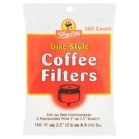 ShopRite Disc Style Coffee Filters, 100 count, 100 Each