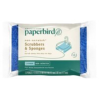 Paperbird Non-Scratch Scrubbers & Sponges, 3 count, 3 Each