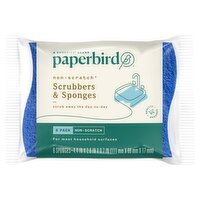 Paperbird Non-Scratch Scrubbers & Sponges, 6 count, 6 Each