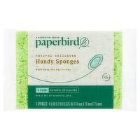 Paperbird Natural Cellulose Handy Sponges, 4 count, 4 Each