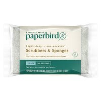 Paperbird Light Duty Non-Scratch Scrubbers & Sponges, 2 count, 2 Each