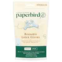 Paperbird Reusable Latex Gloves, Medium, 1 pair, 1 Each