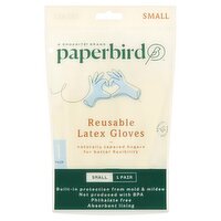 Paperbird Reusable Latex Gloves, Small, 1 pair, 1 Each