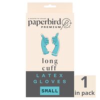 Paperbird Premium Long Cuff Latex Gloves, Small, 1 pair, 1 Each