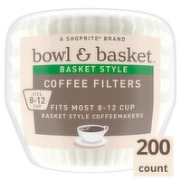 Bowl & Basket Basket Style Coffee Filters, 200 count, 200 Each