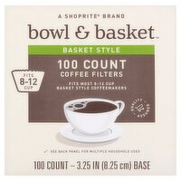 Bowl & Basket, Basket Style Coffee Filters, 100 count
