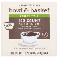 Bowl & Basket, Basket Style Coffee Filters, 100 count