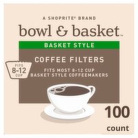 Bowl & Basket, Basket Style Coffee Filters, 100 count, 100 Each