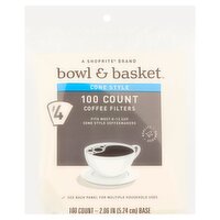 Bowl & Basket #4 Cone Style Coffee Filters, 100 count