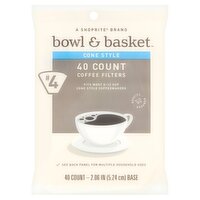 Bowl & Basket #4 Cone Style Coffee Filters, 40 count