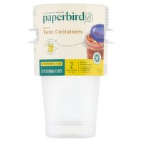 Paperbird Quart Twist Containers & Lids 32 Fl Oz, 2 count