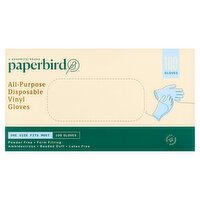 Paperbird All-Purpose Disposable Vinyl Gloves, 100 count