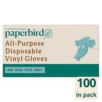 Paperbird All-Purpose Disposable Vinyl Gloves, 100 count