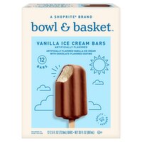 Bowl & Basket Vanilla Ice Cream Bars, 2.5 fl oz, 12 count