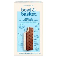 Bowl & Basket Vanilla Ice Cream Sandwiches, 3.5 fl oz, 12 count